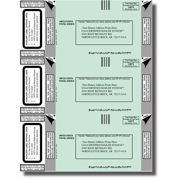 3-Up Certified Mail® Form